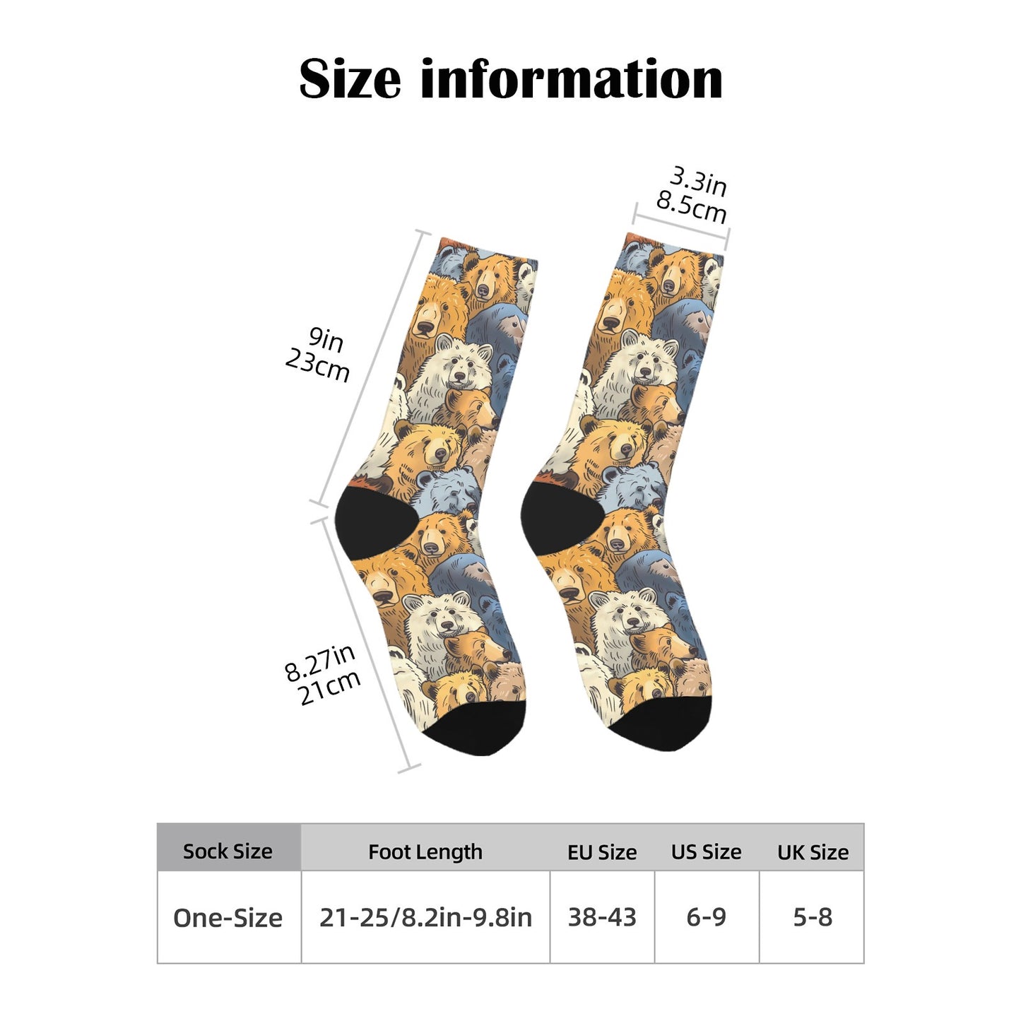 Custom Men's Underwear & Socks Set - Bear Family