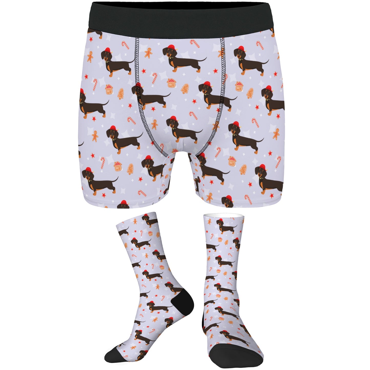 Custom Men's Underwear & Socks Set - Dachshund