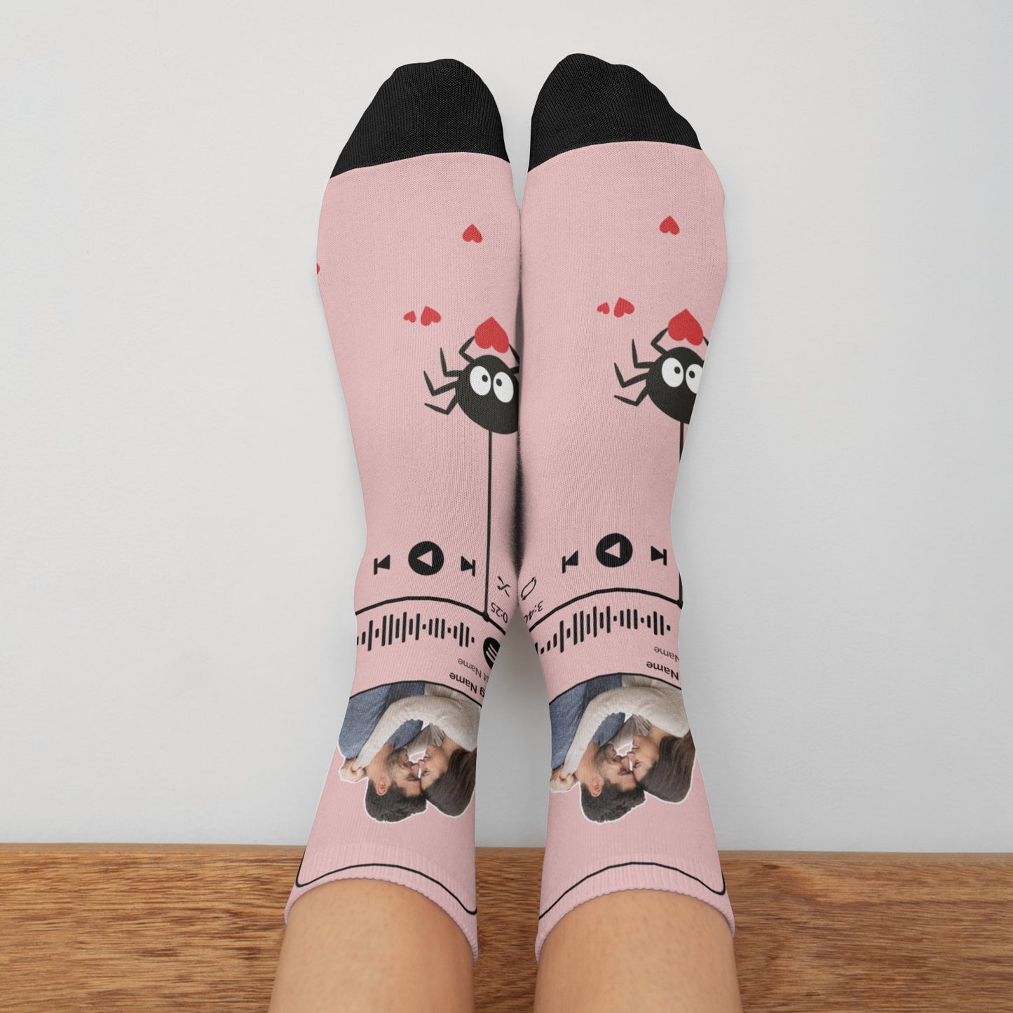 Music Customizable Valentine's Day Spider Couple Love Sock