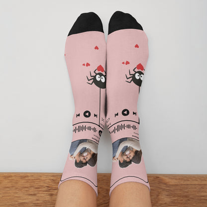 Music Customizable Valentine's Day Spider Couple Love Sock