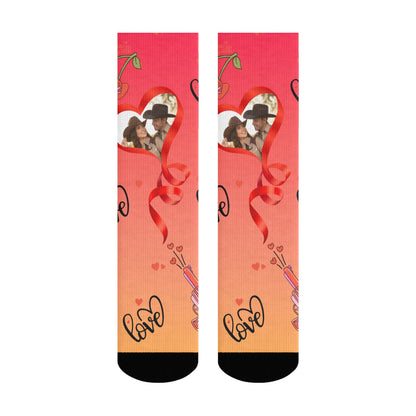 Custom Valentine's Day Cowboy Couple Love Gradient Sock