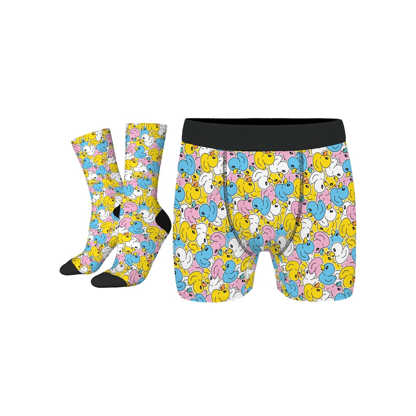 Custom Men's Underwear & Socks Set - Duck Pattern Design