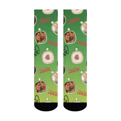 Personalized Valentine's Day Couple Love Coffee Gradient Sock