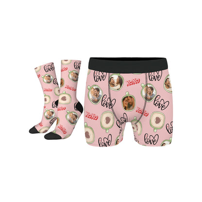 Personalized Valentine's Day Couple Love Coffee Underwear Sock Sets