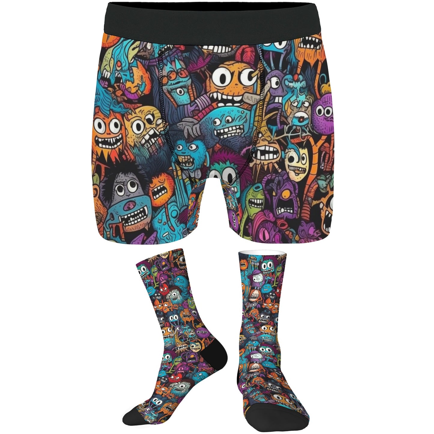 Custom Men's Underwear & Socks Set - Little Monster Design