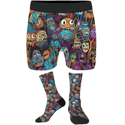 Custom Men's Underwear & Socks Set - Little Monster Design