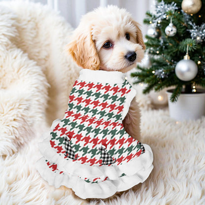 Houndstooth Pattern Pets Christmas Dress