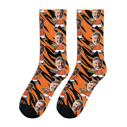 Custom Denver Football Face Socks