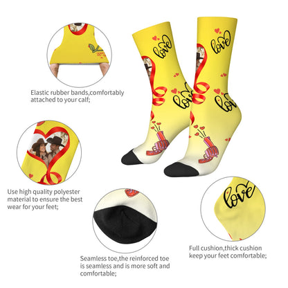 Custom Valentine's Day Cowboy Couple Love Gradient Sock