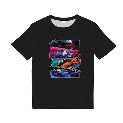 Japan JDM Cars Crew Neck Tee Breathable Casual Top
