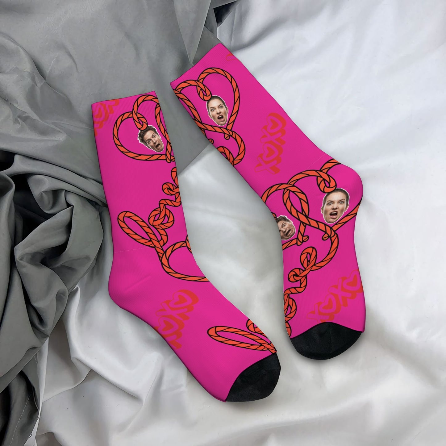 Personalized Valentine's Day Couple Love Heart Sock