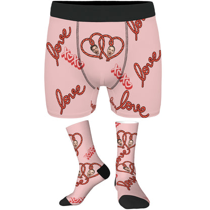 Custom Valentine's Day Couple Love Heart Underwear Sets