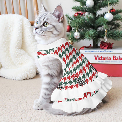 Houndstooth Pattern Pets Christmas Dress