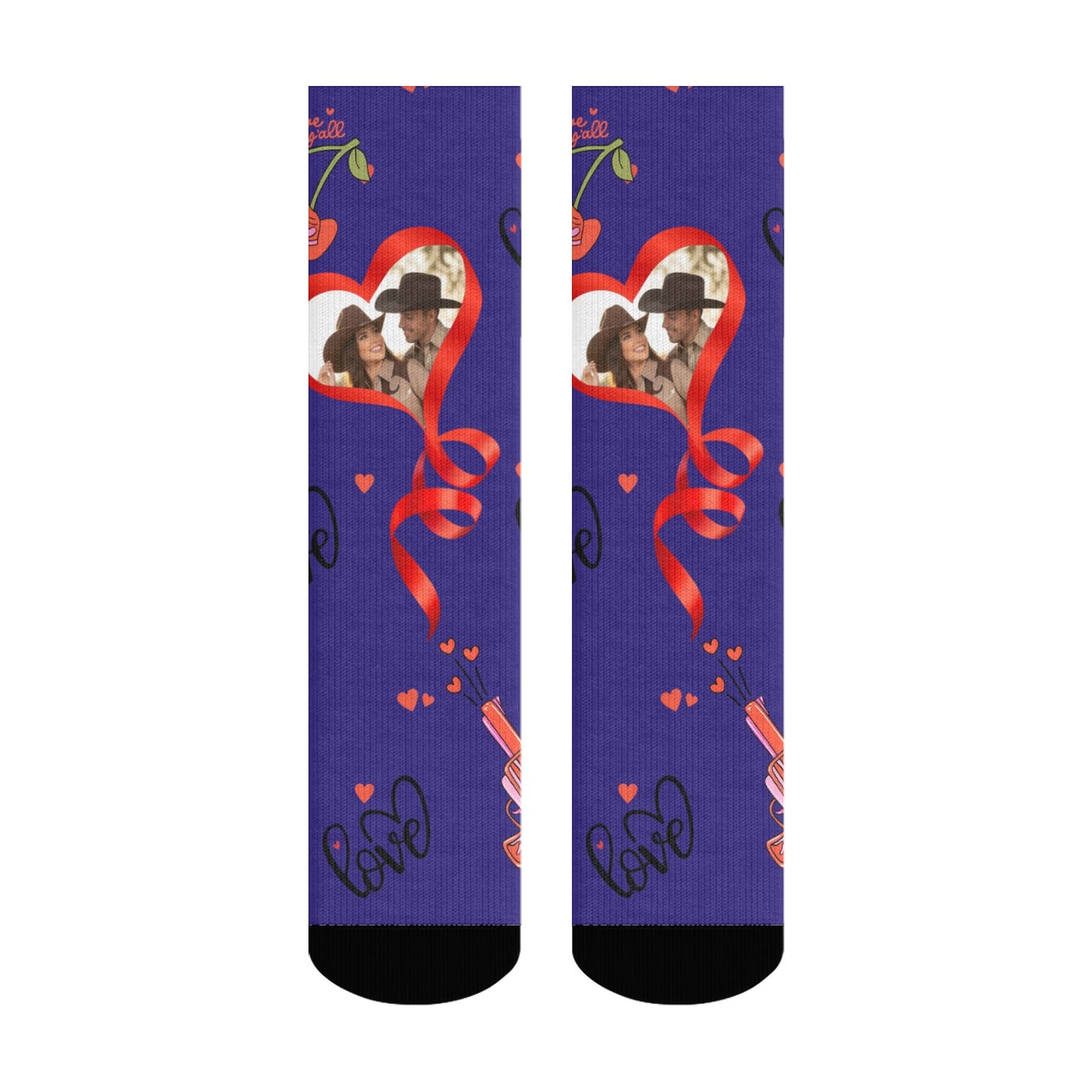 Custom Valentine's Day Cowboy Couple Love Sock