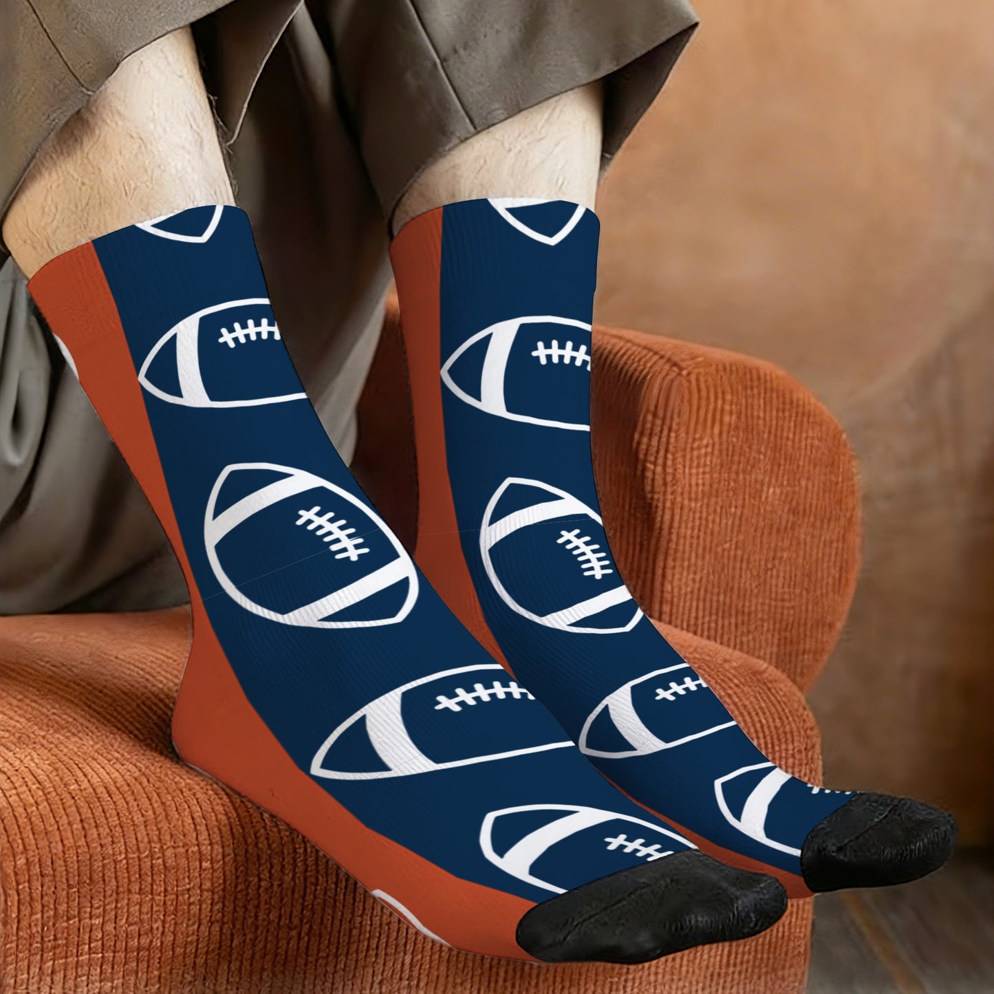 Denver Football Style Socks – Personalized & Customizable