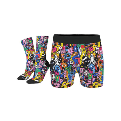Custom Men's Underwear & Socks Set - Virus Design
