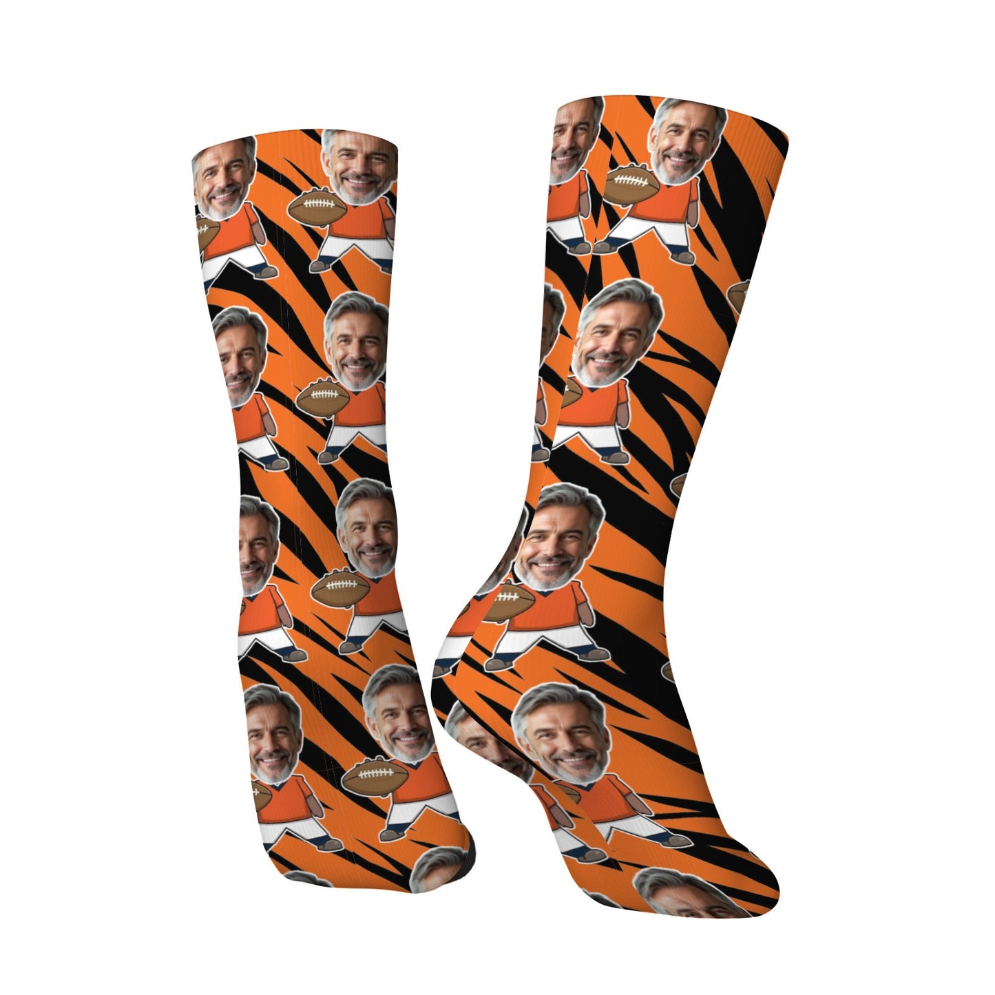 Custom Denver Football Face Socks