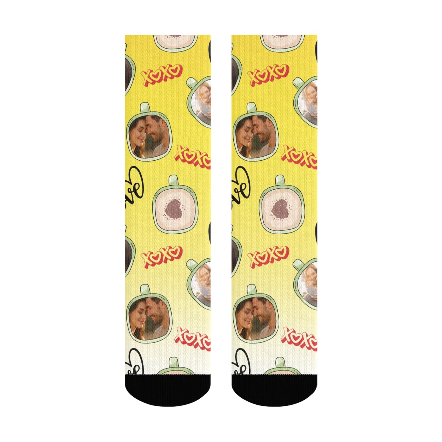Personalized Valentine's Day Couple Love Coffee Gradient Sock