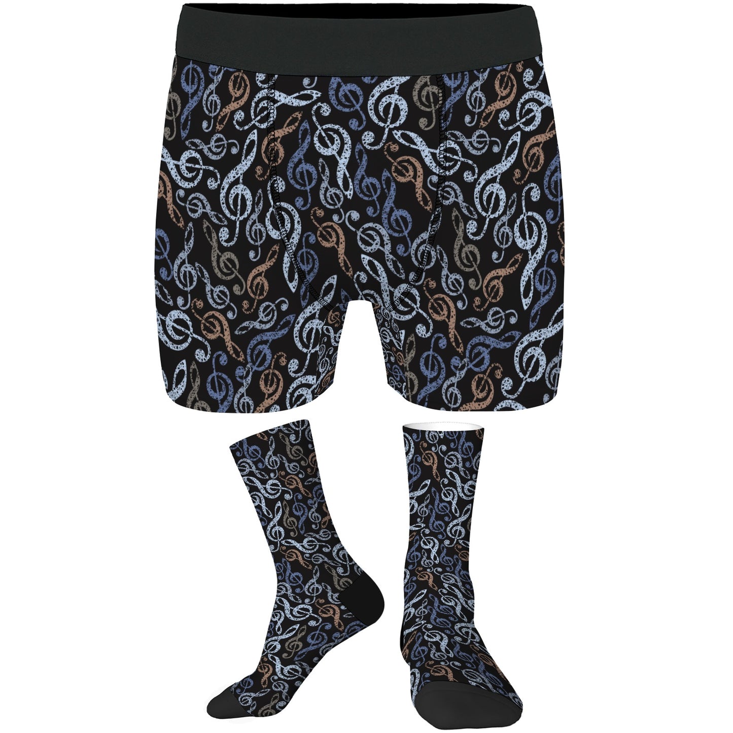 Custom Men's Underwear & Socks Set - Musical Notes