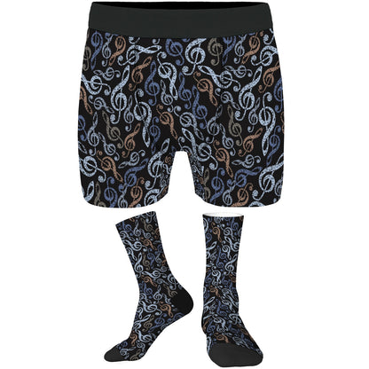 Custom Men's Underwear & Socks Set - Musical Notes