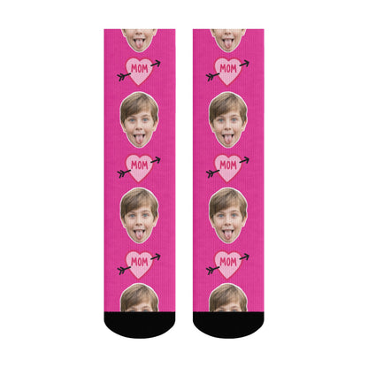Custom Heart Mom Sock