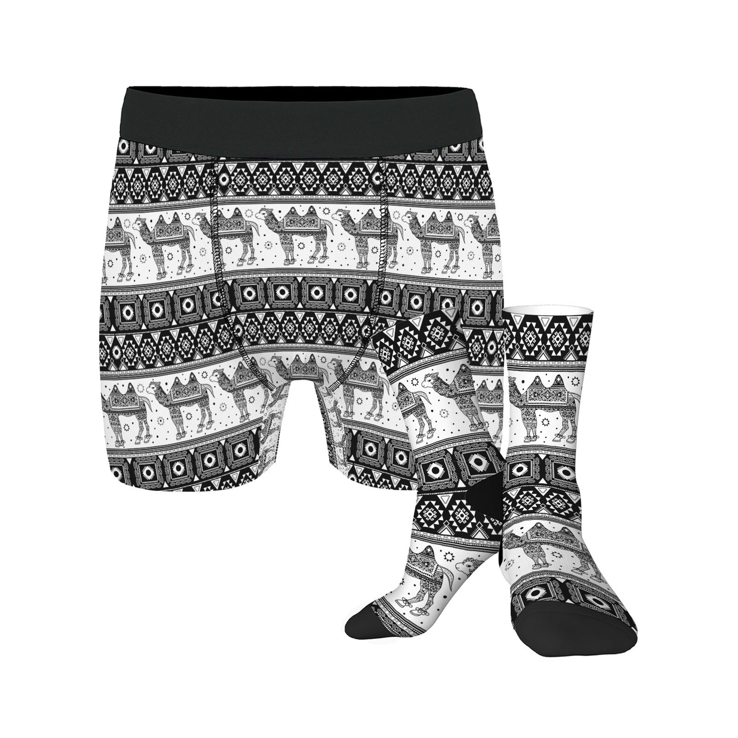 Custom Men's Underwear & Socks Set - Camel Design