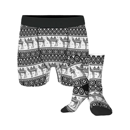Custom Men's Underwear & Socks Set - Camel Design