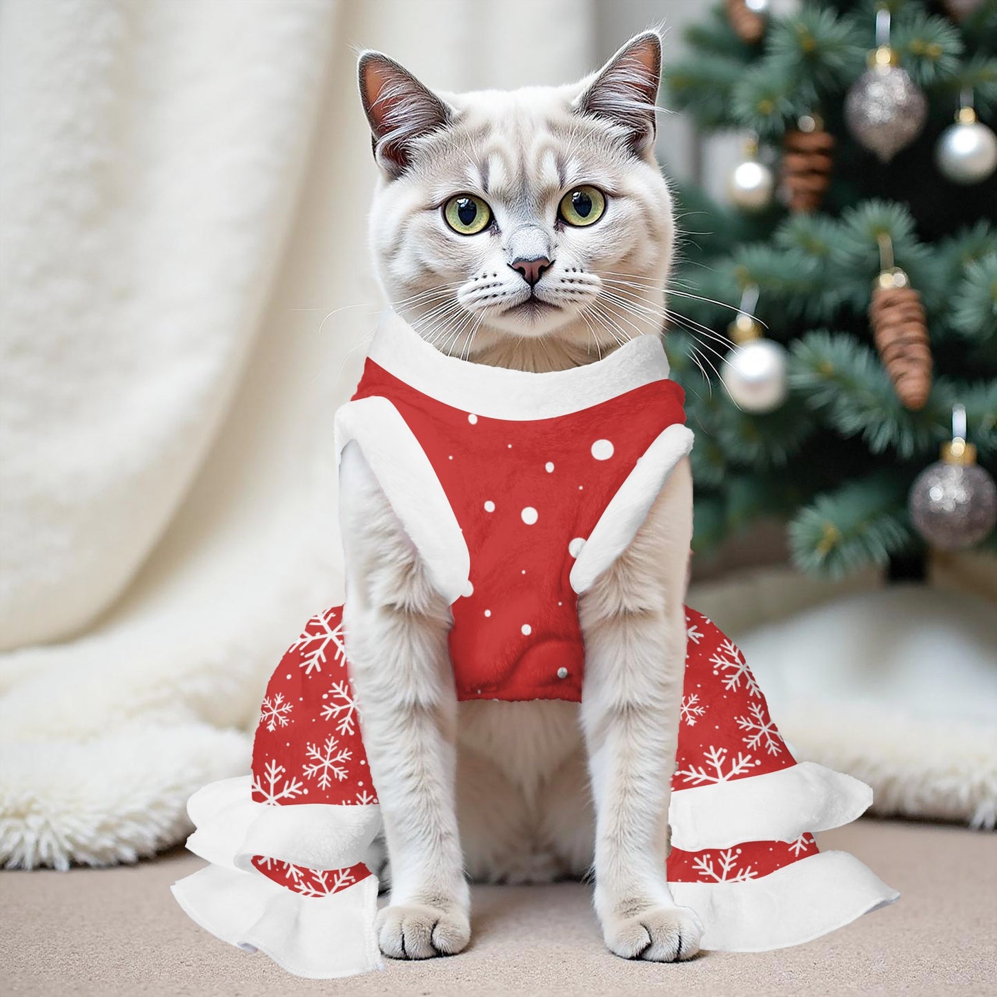Snowflake Pattern Pets Christmas Dress