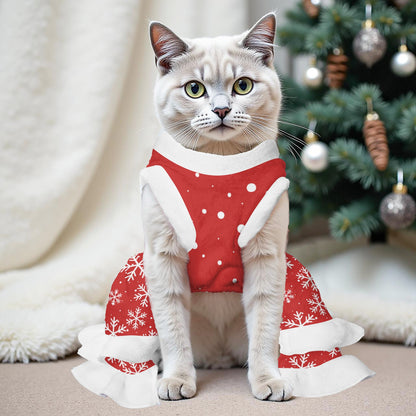 Snowflake Reindeer Pattern Pets Christmas Dress