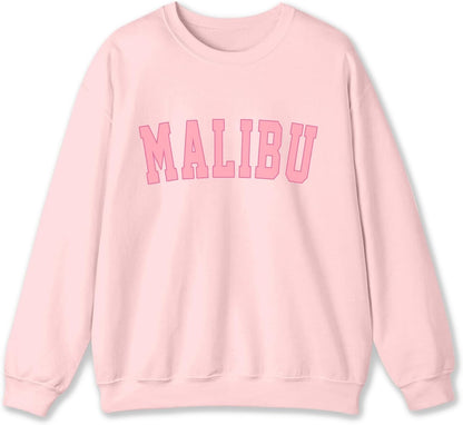 Cute Preppy Oversized Crewneck Sweatshirt for Teen Girls Aesthetic