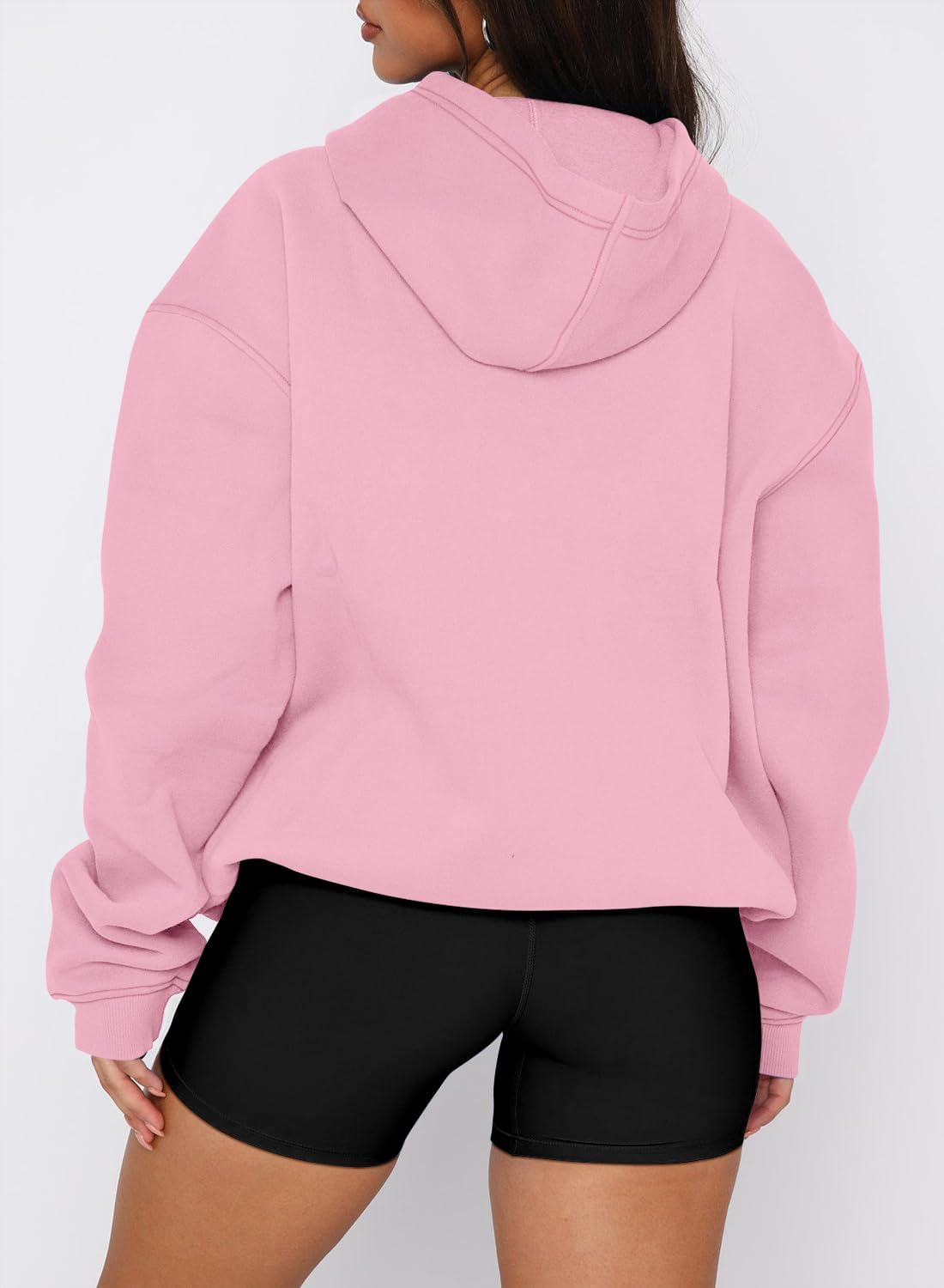 Hoodies Casual Pullover Long Sleeve Sweatshirt Kangaroo Pocket Drop Shoulder Sweater