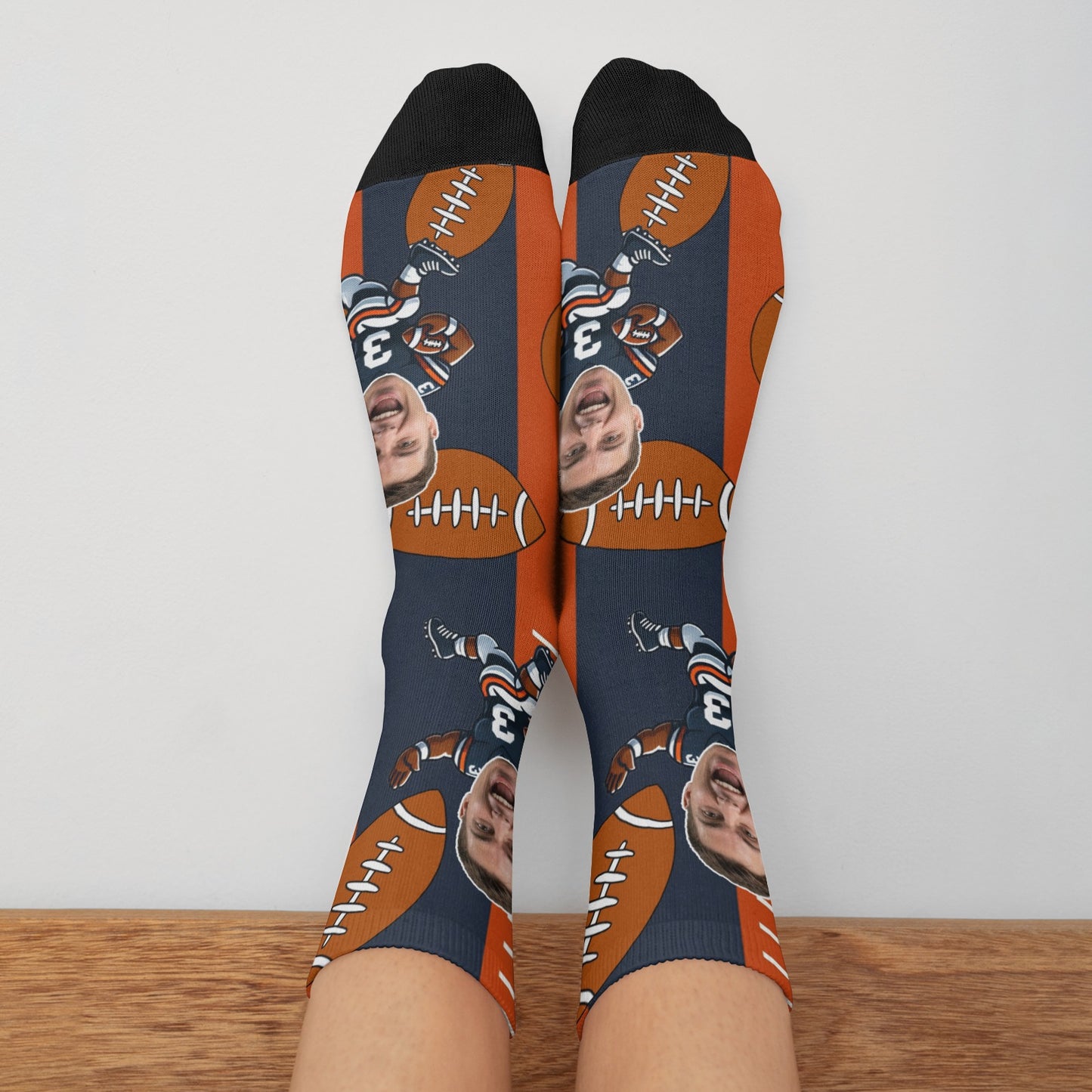 Custom Chicago Football Face Socks