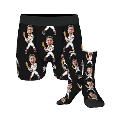 Custom Baseball Face Socks and Underwear for Him