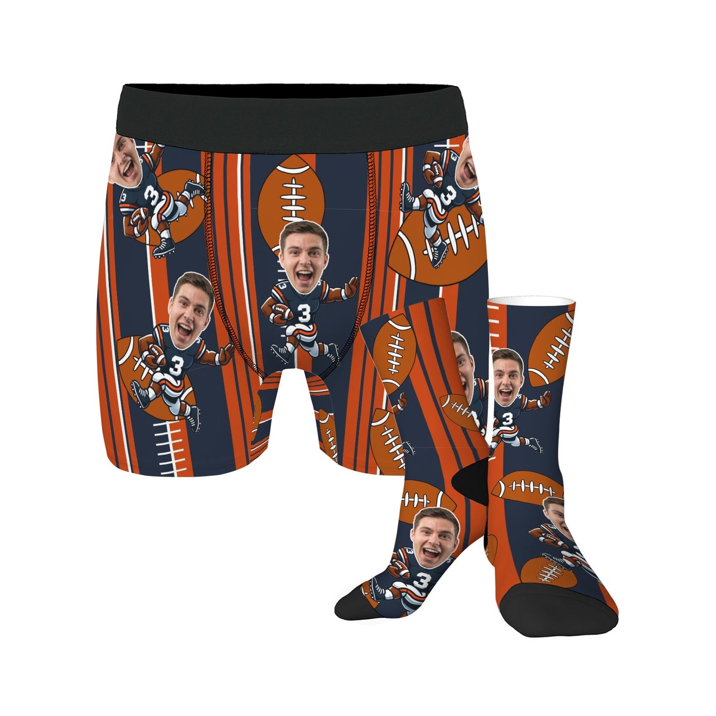 Custom Chicago Football Face Socks & Men’s Underwear Set