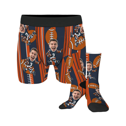 Custom Chicago Football Face Socks & Men’s Underwear Set