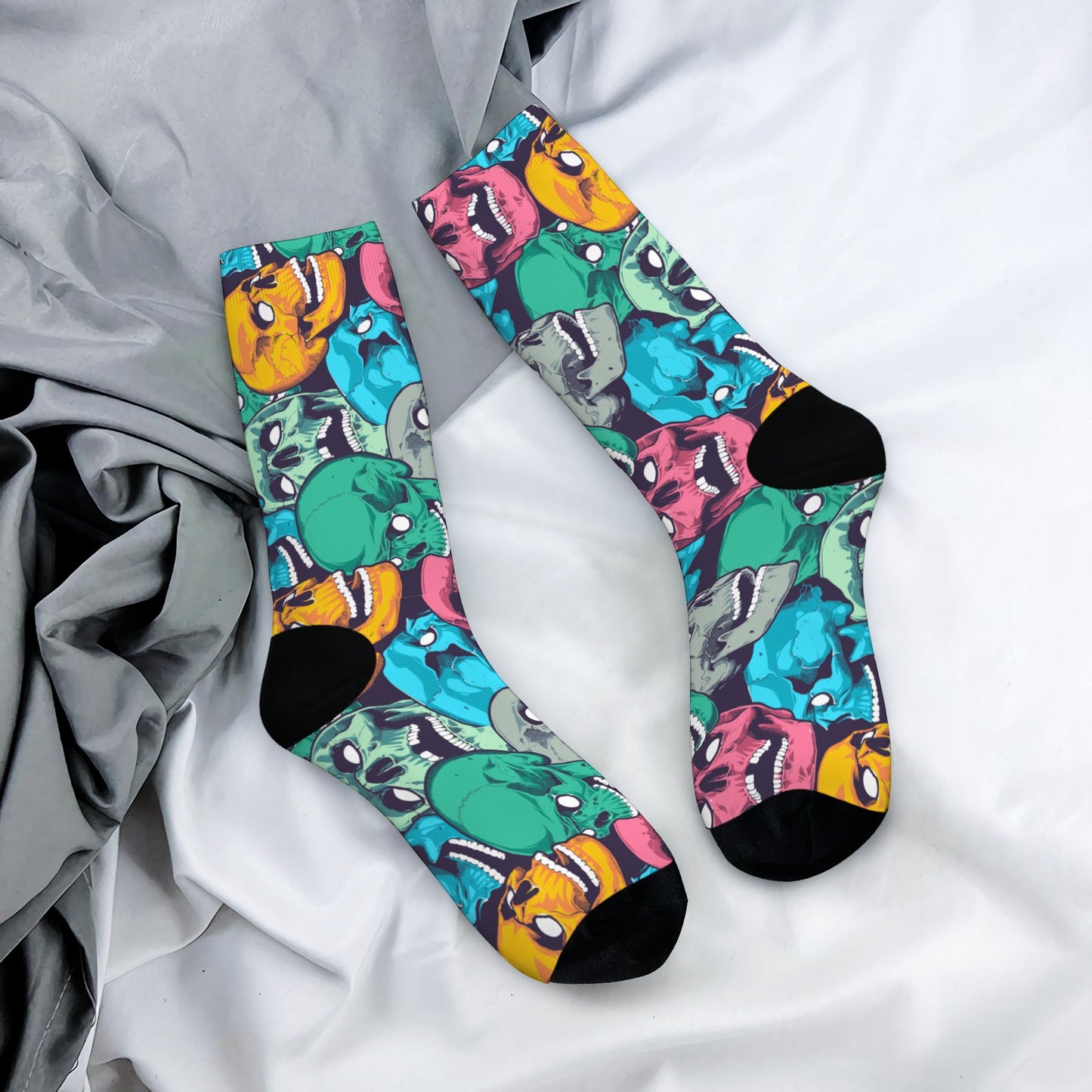 Custom Men's Underwear & Socks Set - Colorful Skull Design