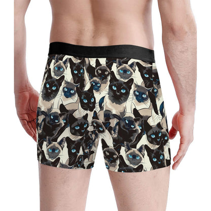 Custom Men's Underwear & Socks Set - Black Cat Blue Eyes