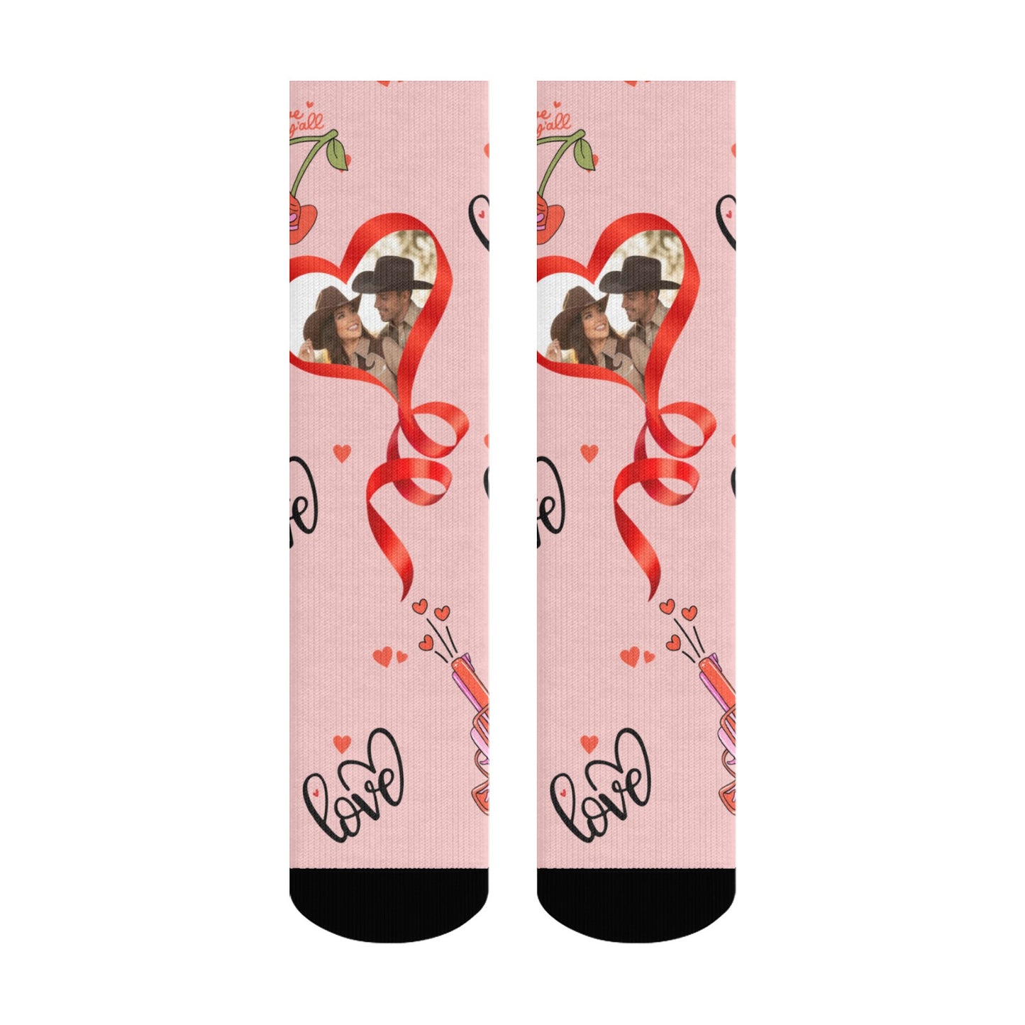 Custom Valentine's Day Cowboy Couple Love Sock