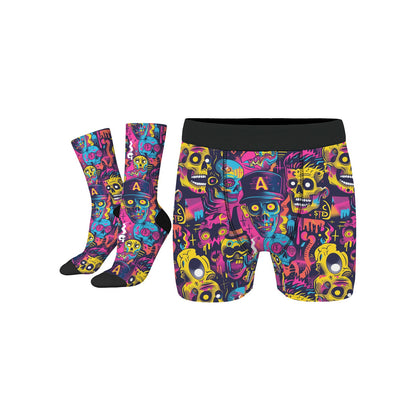 Custom Men's Underwear & Socks Set - Shock Skull