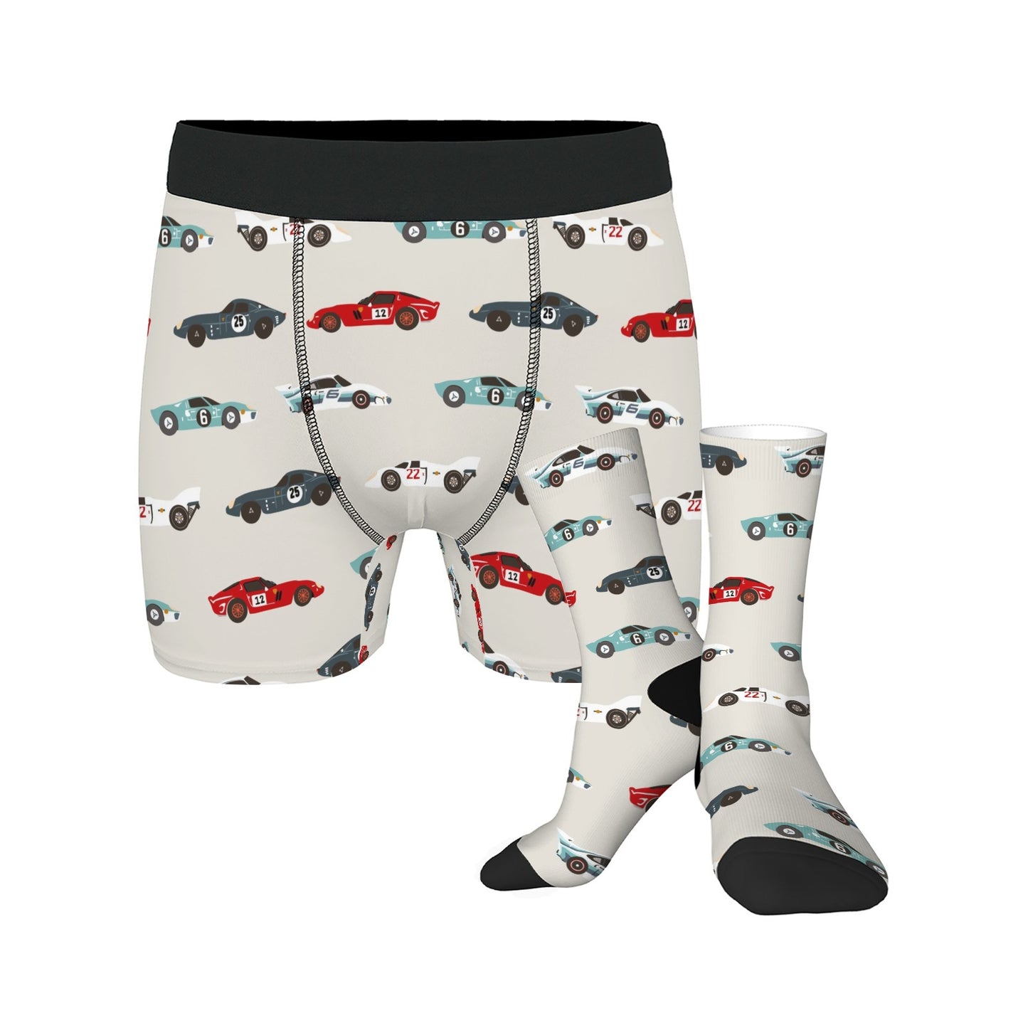 Custom Men's Underwear & Socks Set - Car