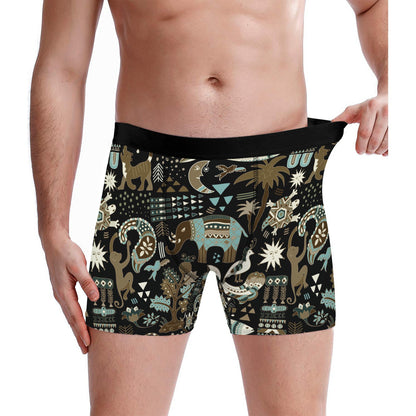 Custom Men's Underwear & Socks Set - Elephant & Monkey Ethnic Inspired