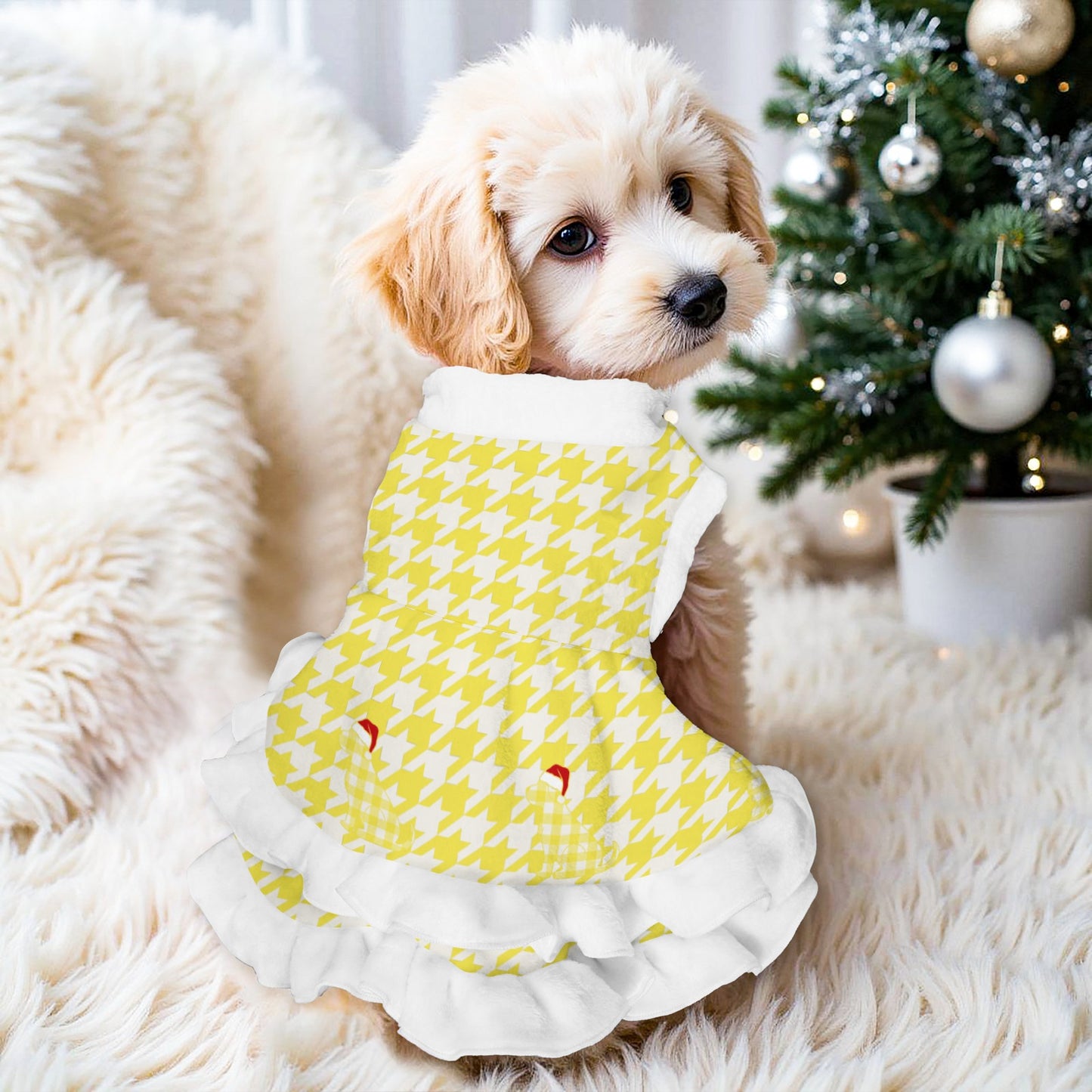 Houndstooth Pattern Pets Christmas Dress