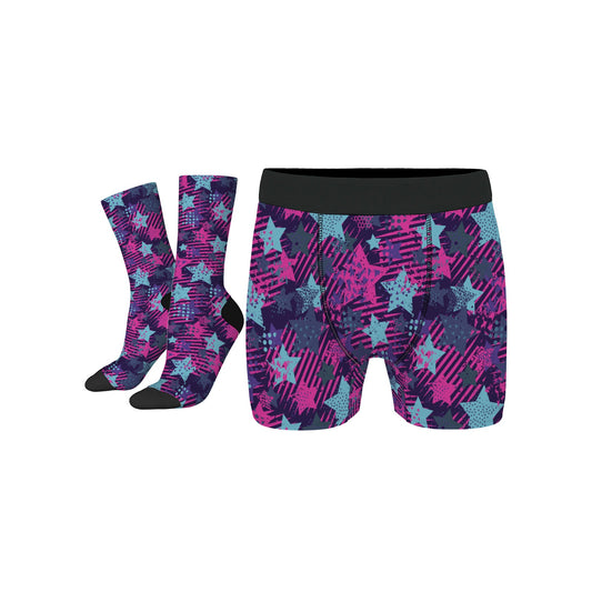 Custom Men's Underwear & Socks Set - Star Shape