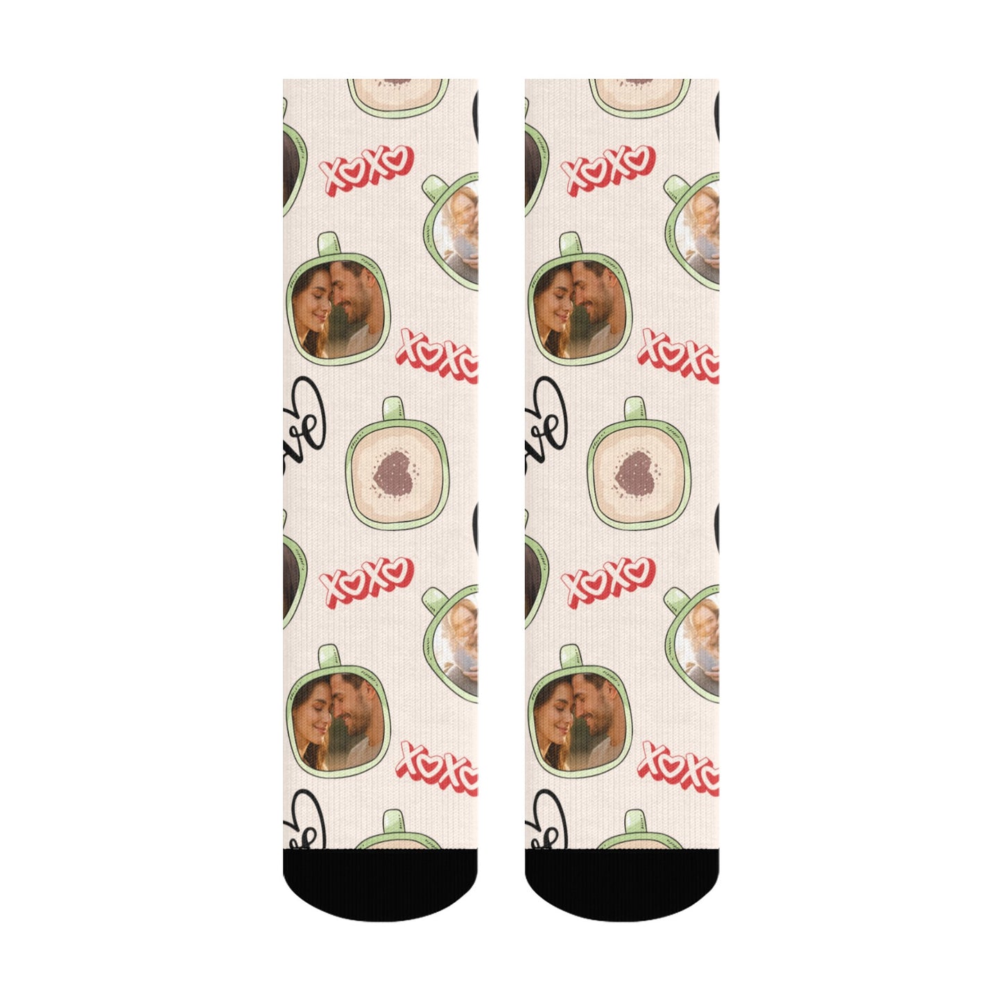 Custom Valentine's Day Couple Love Coffee Socks