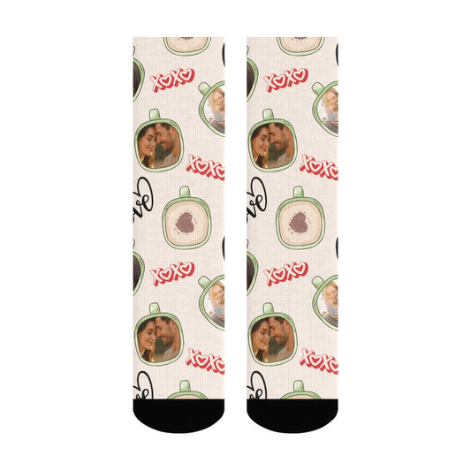 Custom Valentine's Day Couple Love Coffee Socks