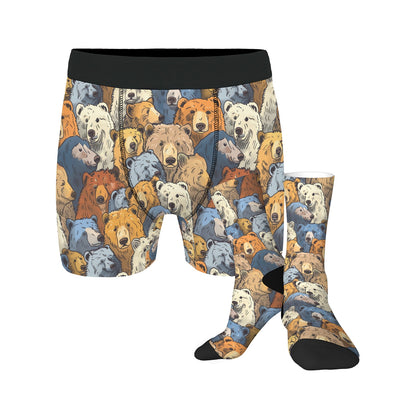 Custom Men's Underwear & Socks Set - Bear Family