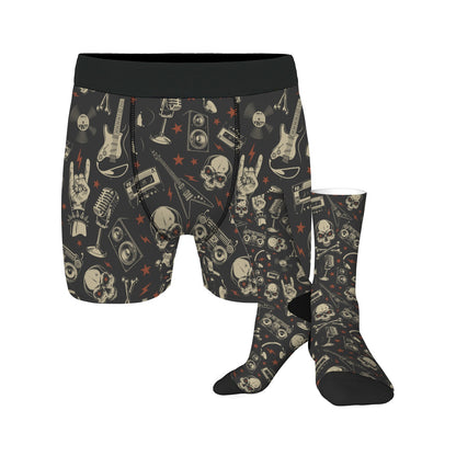 Custom Men's Underwear & Socks Set - Musical Skull