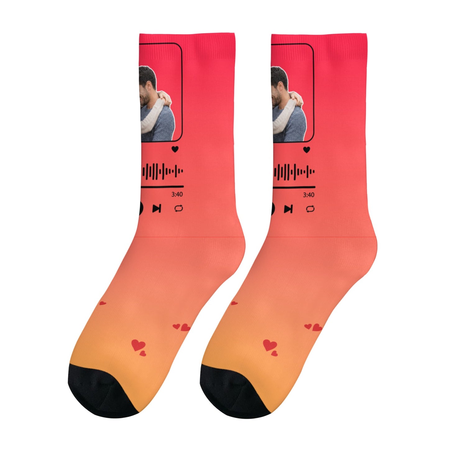 Music Customizable Valentine's Day Spider Couple Love Gradient Sock