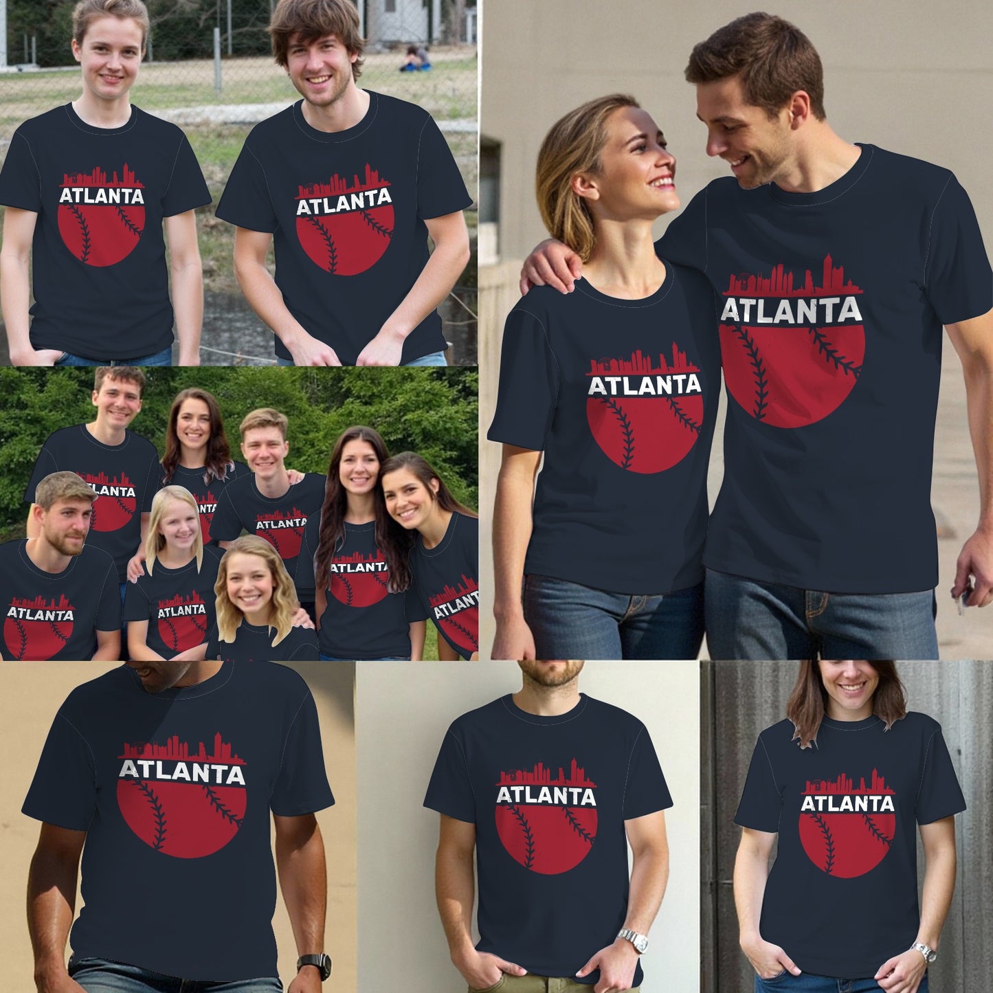 Atlanta Baseball Vintage Minimalist Retro Baseball Lover T-Shirt