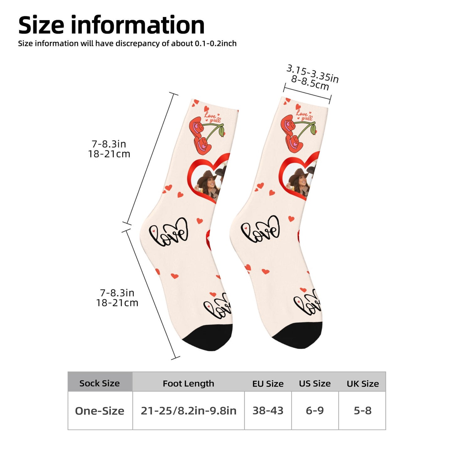 Custom Valentine's Day Cowboy Couple Love Sock